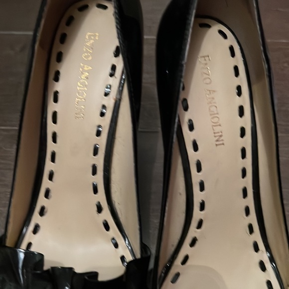 Enzo Angiolini black patten leather peep toe heel size 8 - Picture 5 of 6
